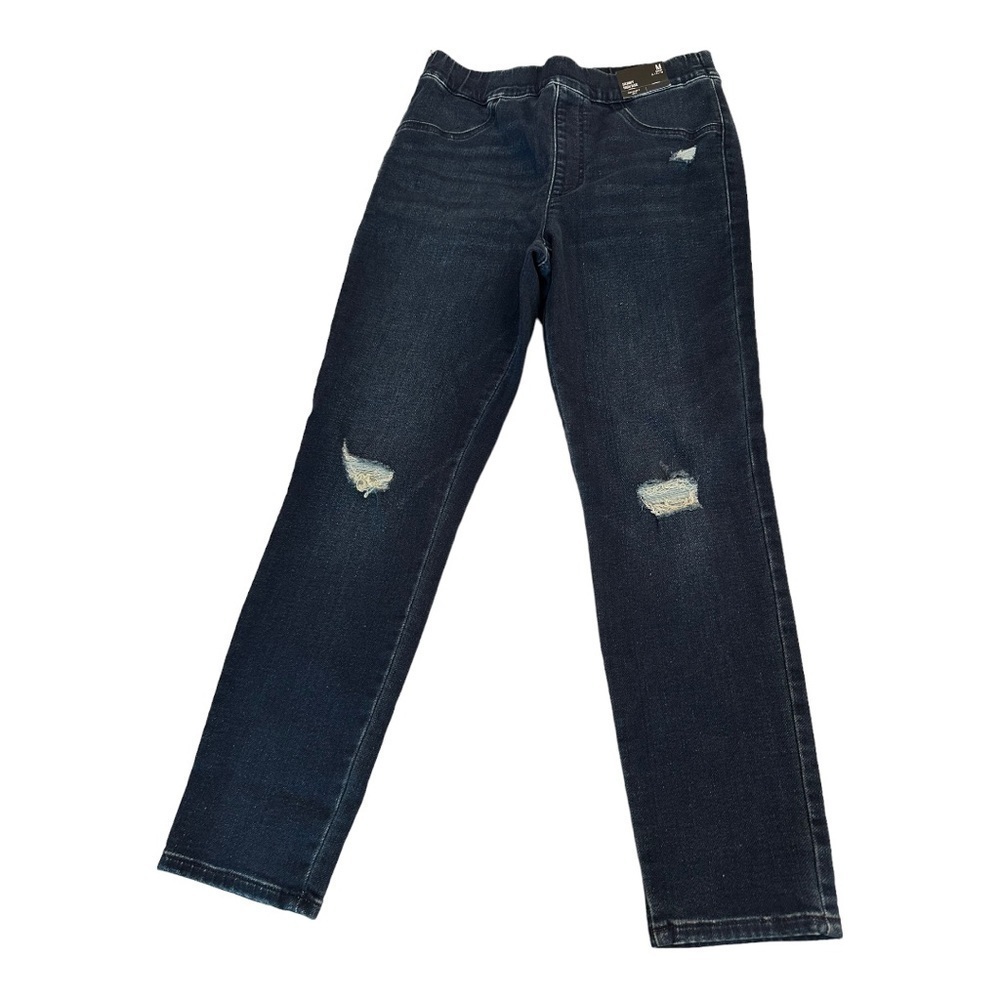 Express High Waisted Pull On Distressed Skinny Jeans